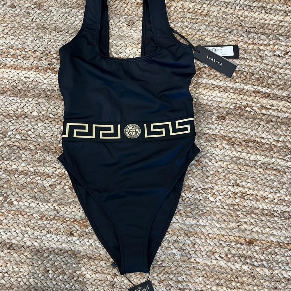 NWT Versace Greca Border Swimsuit One Piece Size 1 / XS